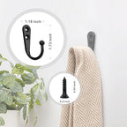 15Pcs Black Wall Mounted Coat Hooks, Hanger Hook with 30 Pieces Screws for Hanging Hat, Towel, Key, Robe, Coats, Scarf, Bag, Cap, Coffee Cup, Mugs
