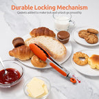 600ºF Heat Resistant Kitchen Tong: U-Taste 7 inch Silicone Cooking Tong with Firm Sealed Non Stick Rubber Tips & Silicon Coated 18/8 Stainless Steel Handle & Smooth Locking for Serving Salad (Orange)