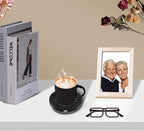 BESTINNKITS Smart Coffee Cup Warmer Set, Auto On/Off Gravity-induction Mug Office Desk Use, Candle Wax Cup Warmer Heating Plate (Up To 131F/55C), 14oz