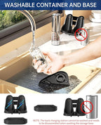 CIRCLE JOY 2-Speed Electric Salt and Pepper Grinder Set Rechargeable Stainless Steel Pepper Mills with Charging Base, LED Light and External Adjustable Coarseness for Hygienic Easy Use