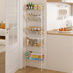 bukfen Behind The Door Organizers,5-Tier Narrow Bathroom Kitchen Shelf,Kitchen Pantry Door Organization and Storage,Wall Storage,Spice Racks,Book Shelf,Multi Functional Shelf for Home,1 Pack