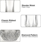 Ruckae Drinking Glasses Set of 8,11 oz and 7 oz Kitchen Water Glass Cups Set,Clear Curvature Glassware Dishwasher Safe,Mixed Drinkware for Beer,Juice,Cocktail,Whiskey,Milk and Various Mixed Drinks