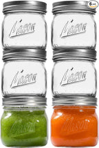 6PCS Wide Mouth Mason Jars 16oz with Airtight Lids and Bands, Canning Jars with Crystal Glass for Food Storage, Spice Jars, Canning, DIY Projects, Jam, Jelly, Honey, Preserving, Drinking