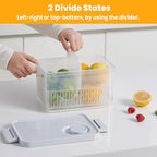 vacane 3 Pack Produce Saver with Removable Colanders, Clear Fruit Containers for Fridge Dishwasher Safe Lettuce Keeper Berry Containers, Keep Vegetable Food Fresh