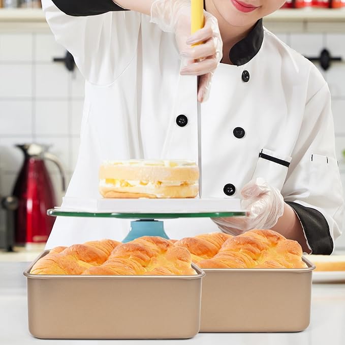 Brownie Pan, 2 Pack Square Baking Pan Square Cake Pan Non Stick Baking Pans, Small Baking Pans Deep Baking Pan For Toaster Oven, Bakeware For Cakes, Cookies & Breads (7 Inches)