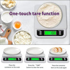 Large Digital Kitchen Scale 66lb/30kg Food Scales for Kitchen with Tare and Prep Counting Baking Cooking Bread Meat Scale with LCD Display for Bakery (White, 30kg)
