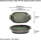 Ceramic Oval Casserole Baking Dish, 1.8 Quarts Baking Dish for Oven, Lasagna Pans, Oven Safe Durable Bakeware for Kitchen Home Decor, Banquet and Dinner, 1 pieces 11 x 7 Inch
