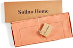 Solino Home Linen Coral Hemstitch Table Runner 60 Inches - 100% Pure Linen Small Table Runner 14 x 60 Inch Ideal for Dresser and Coffee Tables - Classic Hemstitch, Summer
