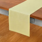 Solino Home Linen Chambray Yellow Table Runner 90 Inches Long - Athena, 100% Pure Linen 14 x 90 Inch Table Runner for Summer