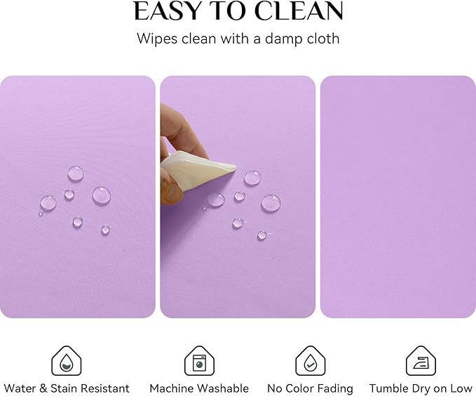 Softalker Rectangle Tablecloth, Waterproof & Stain Resistant Table Cloths Wrinkle Free Fabric Washable 210GSM Polyester Table Cover for Spring/Party/Outdoor - 60 x 84 inch,Lavender