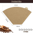200 Count Coffee Filter #2, 2 Cone Coffee Filters Unbleached Natural 2 Cone Filters Paper Compatible with Drip and Pour Over Coffee Maker, 100-Count Per Box