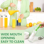 18oz Glass Juice Bottles with Lids Carry Strap, Reusable Glass Water Bottle BPA Free Leakproof Wide Mouth Smoothie Tea Coffee Cold Brew Storage Refrigerator Safe, 6 Pack