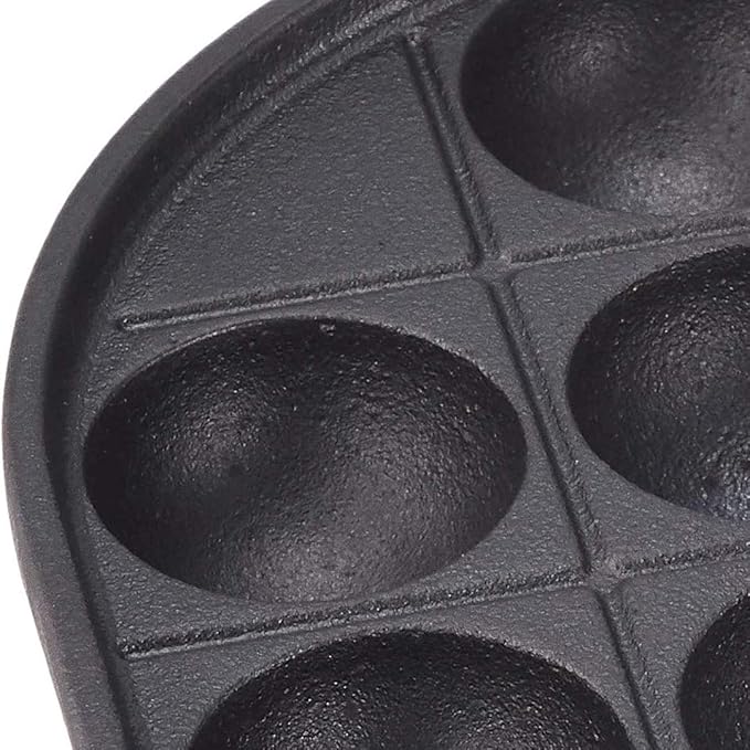 TIKUSAN Takoyaki Pan Cast Iron Takoyaki Maker Skillet Griddle Japanese Octopus Meat Ball Mold Maker for Gas Heater (21 Molds)