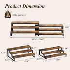 Spice Rack Organizer for Cabinet, 3 Tier Wooden Display Riser Stand, Rustic Cologne Stand for Men, Tiered Perfume Holder, Display Shelf for Candles (Set of 2)