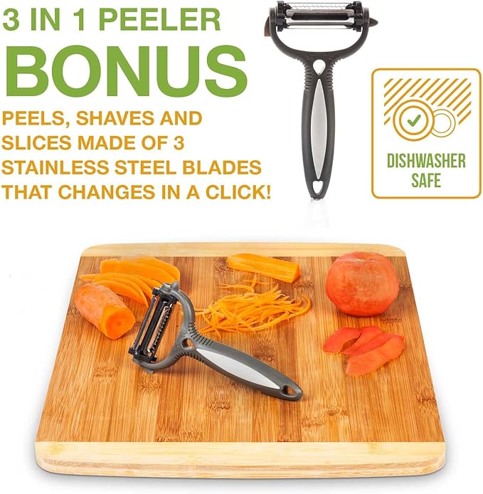 Fat Separator With Bottom Release, 4 Cup Gravy Separator for Cooking with Oil Strainer, Kitchen Gadgets Grease Separator Packaged with a 3-in-1 Multifunctional Peeler (Green)