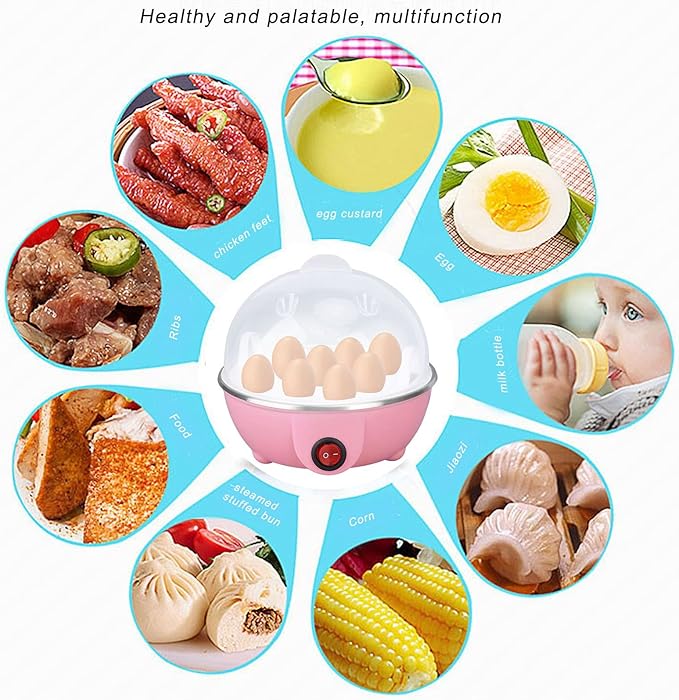 Rapid Egg Cooker, Electric Egg Cooker with Auto Shut Off, Soft Boiled Eggs, Poacher, Omelet Maker, Anti Dry Burning Egg Poacher with Heating Plate for Hard Boiled Eggs ()