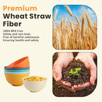 Homienly Wheat Starw Cereal Bowls, Unbreakable Bowl Set 6 PCS, Microwave and Dishwasher Safe Bowls, Alternative to Plastic Bowl Reusable, Bowl Set for Kitchen, Picnic, Camping, Party (26 OZ, Colorful)