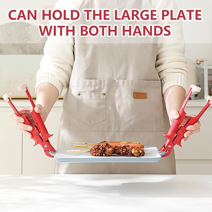 2-in-1 Multi-Purpose Anti-Scalding Hot Bowl Dish Plate Gripper Clips Tongs Clamp Holder for Microwave Cooking Oven