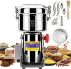 Grain Mill Grinder Electric Flour, 750g Corn Fine Powder Rice Grinder Wheat Mill for Home Kitchen Commercial Stainless Steel Spice Food Pepper Coffee Beans (Swing Type)