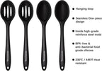 Silicone Cooking Spoon, Nonstick Kitchen Spoons for Cooking, Slotted and Solid Serving Spoon Heat Resistant, Silicone Mixing Spoons Basting for Nonstick Cookware 4 Pack