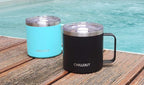 CHILLOUT LIFE Stainless Steel 16 oz Vacuum Insulated Coffee Mug with Handle and Lid, Large Thermal Camping Coffee Mug Cup with Durable Sliding Lid for Men & Women, Keeps your Beverages Hot &Cold