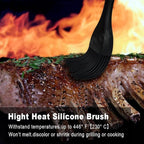 Walfos Silicone Basting Pastry Brush, Heat Resistant Pastry Brush Set, Strong Steel Core and One-Pieces Design, Perfect for BBQ Grill Baking Kitchen Cooking, BPA Free and Dishwasher Safe (2 Pcs)