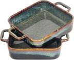 7" x 7" Porcelain Square Casserole Dishes, 2 pieces Baking Dish for Oven, 32 OZ Ceramic Lasagna Pans, Oven Safe Bakeware for Kitchen Cooking, Cake, Banquet and Dinner