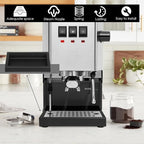 Low Profile Thin Drip Tray and 6 Bar 9 Bar 12 Bar OPV Spring Modification Kit with Long Stainless Steel Tube, Compatible with Pro Gaggia Classic Espresso Coffee Machine (5 Piece Set)