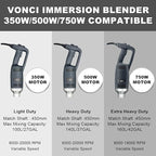 VONCI 18inch Commercial Immersion Blender Detachable Shaft, 350W, 500W & 750W Compatible, Stainless Steel Removable Shaft.