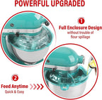 Pouring Shield for KitchenAid Tilt Head 4.5-5 QT (for Stainless Steel Bowls Only), for Kitchen aid Accessories and Attachments, Fully Enclosed Foldable Lid Mixer Bowl Cover, Not For Bowl Lift (Blue)