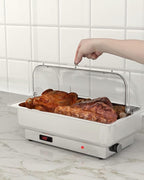 9QT Electric Chafing Dish with Temperature Control, Commercial-GradeFull Size Pan Stainless Steel Buffet Food Warmer Server for Catering, Parties, Weddings and Events