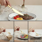 Berglander Gold Silverware Set 60pcs Service for 12, Golden Titanium Plating Stainless Steel Flatware Set, Gold Spoons Forks Knives Set for Home, Wedding, Restaurant, Hotel, Dishwasher Safe