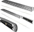 Sunnecko Bread Knife 8 inch, Serrated Bread Knife for Homemade Bread with 67-layers VG10 Damascus Steel Blade, Japanese Bread Knife with Solid Handle Bread Cutting Knife Bread Knives Cake Knife