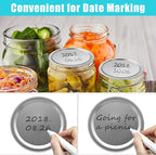 Canning Lids Regular Mouth, 200 Count 70MM Mason Jar Split-Type Metal Canning Lids for Ball, Kerr, Canning Jar lids Bulk, Food Grade Material Reusable Leak Proof Lids with Silicone Seals Rings