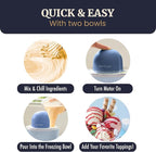 Americana by Elite Pint Perfect™ EIM1205DB Ice Cream Maker, 2 x 1 Pint Capacity Dual Freezing Mugs, Frozen Yogurt, Sorbet, Gelato, Recipes, Periwinkle