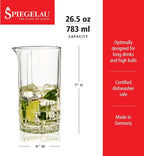 Spiegelau Perfect Mixing Glass - Large European Crystal Cocktail Glassware, Dishwasher Safe, 26.5 Oz - Set of 1
