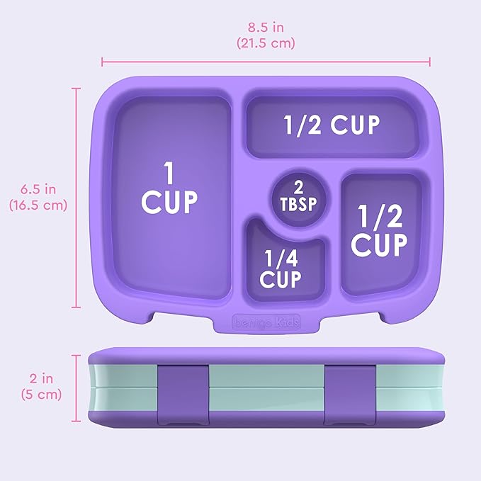 Bentgo Kids Prints Leak-Proof, 5-Compartment Bento-Style Kids Lunch Box - Ideal Portion Sizes for Ages 3-7, Durable, Drop-Proof, Dishwasher Safe, & PFAS & BPA-Free Materials (Mermaids in the Sea)
