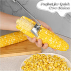 Stainless Steel Corn Peeler Tool with Long Handle - Efficient Corn Kernel Remover for Fresh or Cooked Corn - Easy Grip Cob Stripper and Shucker for Kitchen, BBQ, and Outdoor Use
