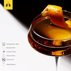 LEMONSODA Nick And Nora Classic Martini Glasses Manhattan, Cosmopolitan, Espresso Martini, Lemon Drop, Dirty Martini - Inspired by 1930's-50's Cocktail Culture - 6oz/10oz (Set of 12, 6oz) (2273)