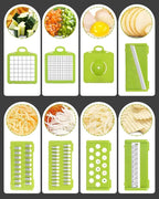 Vegetable Chopper, Veggie Chopper with Container and Lid, Kitchen Vegetable Slicer, Cheese and Onion Slicer, Multifunctional Food Chopper (White)