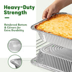9x13 Aluminum Pans [40 Pack], Extra Heavy Duty Half Size Disposable Aluminum Foil Pans, Deep Baking Pans for Cooking, Roasting, Heating, and Steam Tables