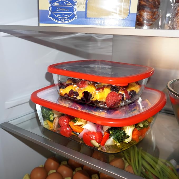 6×6in Square Glass Baking Dish with lid, 1QT Small Square Glass Baking Dishes for Oven, Microwave and Oven Safe