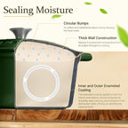 Overmont Enameled Cast Iron Dutch Oven - 5.5QT Pot with Lid Cookbook & Cotton Potholders - Heavy-Duty Cookware for Braising, Stews, Roasting, Bread Baking Glossy Green