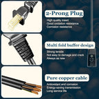 HASMX Power Cord 36" for West Bend Slow Cooker 84114 84124, Replacement Part 2pin Cord Black 3ft Length (1-Pack)