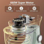 Electric Stand Mixer,10 Speeds Tilt-Head Food Mixer, 3-IN-1 Kitchen Mixer for Daily Cooks with Dishwasher-Safe 6QT Bowl,Dough Hook, Beater, Whisk (Morandi Green)