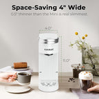 CHULUX Slim Single Serve Coffee Maker for K Pod, One Cup Coffee Maker Fits 7.3" Travel Mugs, Coffee Machine with 6 to 12oz Brew Sizes, Pearl White