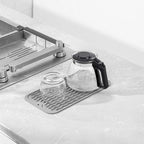 Silicone Dish Drying Mat for Multiple Usage,Easy clean,Eco-friendly,Heat-resistant Silicone Mat for Kitchen Counter or Sink,Refrigerator or Drawer Liner Grey S 12 inches x 6 inches