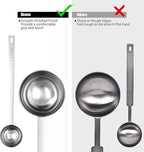 18/8 Stainless Steel Coffee Scoop, Doosu Food-Grade Metal Measuring Spoon with 6.9in Long Handle, Tablespoon Scooper for Coffee Beans, Ground Coffee, Espresso, Protein Powders, Tea, Sugar (2 Tbsp)
