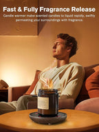 PUSEE Candle Mug Warmer, Gravity-Induction Coffee Mug Warmer for Desk with 2 Temp Settings, Auto Shut Off Coffee Cup Warmer, Beverage Warmers Heating Plate for Coffee, Tea, Milk and Candle Wax