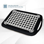 Food Trays for Eating on Couch - 2 Pack - Non Slip Dinner Trays for Eating Set of 2 Non Slip Serving Tray and Food Tray with Handles (Black)